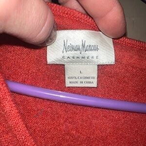 Neiman Marcus Cashmere Sweater - Coral Red